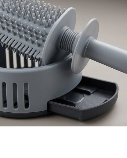 Netudio Flat TPR Toilet Brush with Ventilated Holder Gray - Detail view