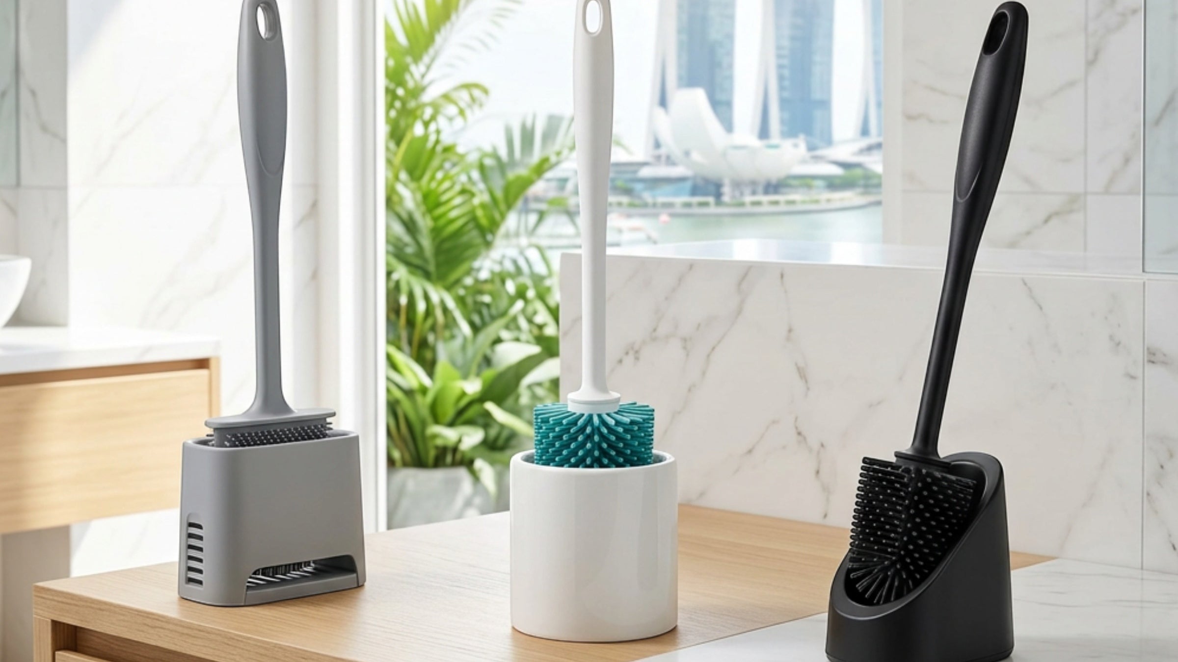 Netudio Silicone Toilet Brushes with Holders